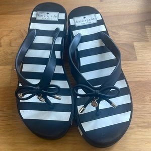 Kate spade black and white wedge sandals